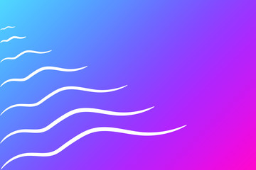 Abstract background, white waves on blue and pink gradient