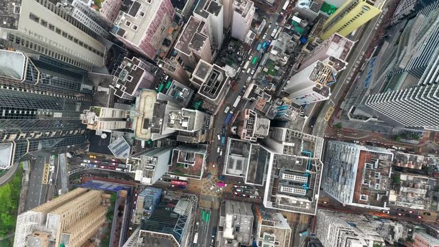  Top view of Hong Kong urban city