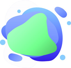 Abstract liquid gradient background with geometric objects set