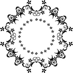 Vector illustration various pattern flower frame with decoration poster