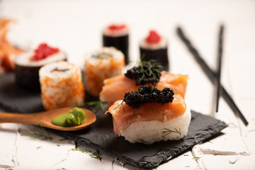 Shushi and black caviar