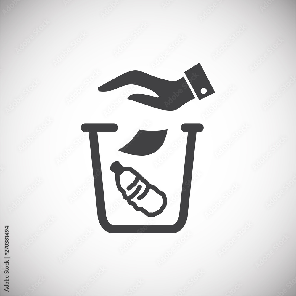Poster garbage related icon on background for graphic and web design. simple illustration. internet concept