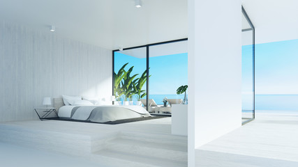 beach bedroom / 3d rendering 