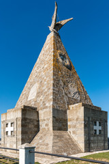Loznica, Serbia April 21, 2019: Memorial Ossuary at Gucevo in which the remains of Serb and...