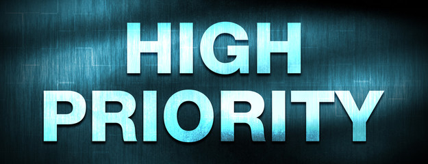 High Priority abstract blue banner background