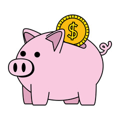 piggy savings with coin money