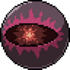 Obraz premium vector pixel art devil eye