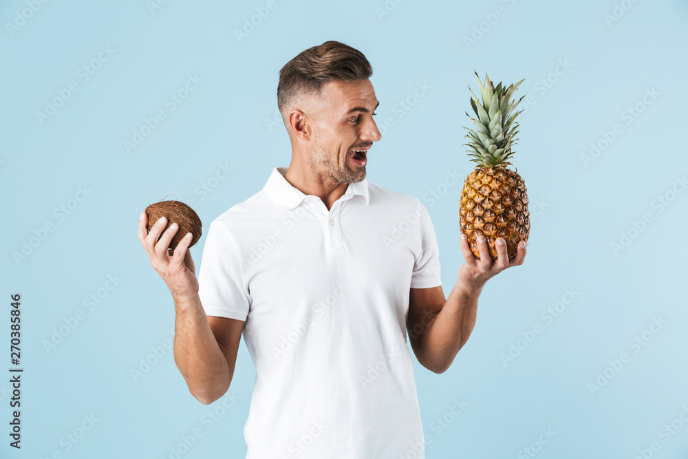 Canvas Prints Handsome young man wearing white t-shirt standing