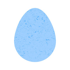 Blue egg in pastel color. Grunge stylized easter egg. Element for decoration and decoration. Illustration.