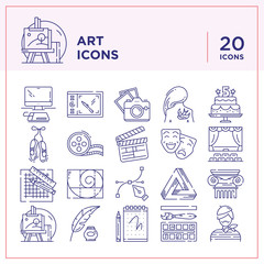 Art and Craft – 20 Line Icons