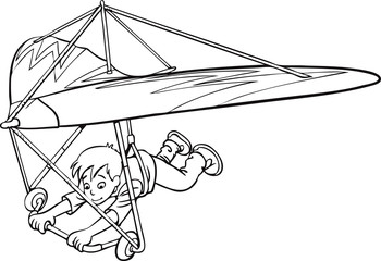 Boy on a hang glider - Vector 