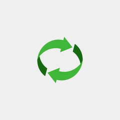 Recycling flat vector icon. Arrow flat vector icon/ Circle flat vector icon