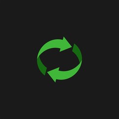 Recycling flat vector icon. Arrow flat vector icon/ Circle flat vector icon