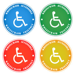 Disabled person wheelchair accessibility sticker note