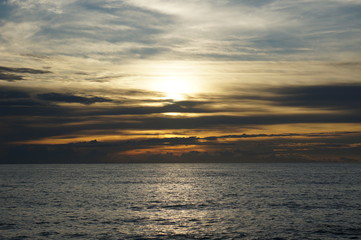 Sunset on the sea in Thailand