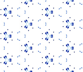 Blue splatter seamless pattern. Hand drawn waterco