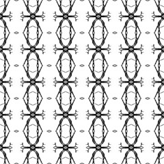 Obraz premium Black and white geometric seamless pattern. Hand d