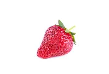 Ripe strawberry isolated on a white background.