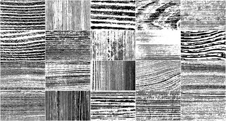 Realistic Wooden Texture. Vector Set Grunge Design Elements. Black And White Noise. Illustration, Eps 10