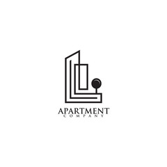 Apartment building logo design vector template