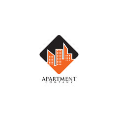 Apartment building logo design vector template