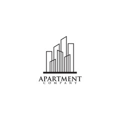 Apartment building logo design vector template