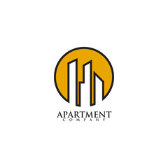 Apartment building logo design vector template