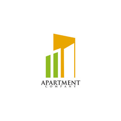 Apartment building logo design vector template