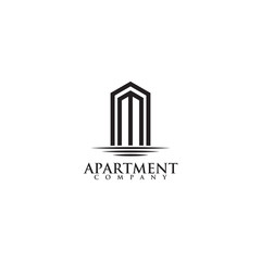 Apartment building logo design vector template