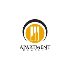 Apartment building logo design vector template