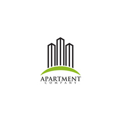Apartment building logo design vector template