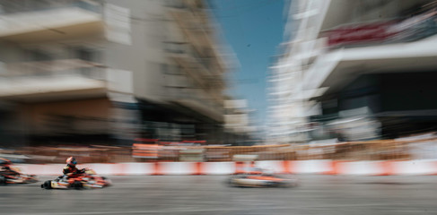 racing cart in the city