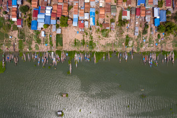 The khmer small town at Cambodia beside riverside . this town famous with fishing on the river