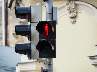 Red light signal for pedestrians