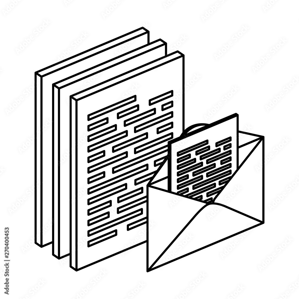 Poster paper document files and envelope mail