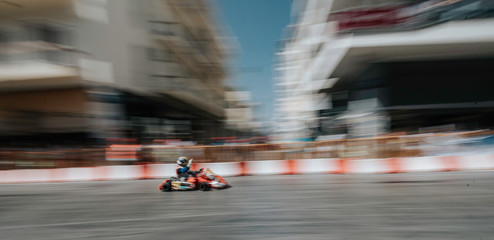 racing cart in the city