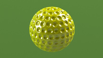 Golf ball on green background HD
