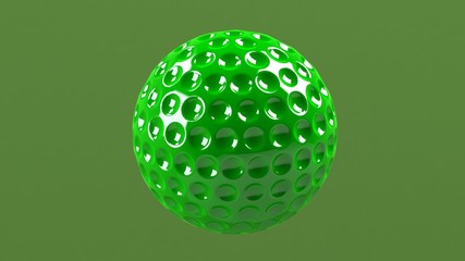 Golf ball on green background HD