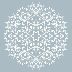 Decorative elegant vector, element for design in Eastern style. Floral blue illustration