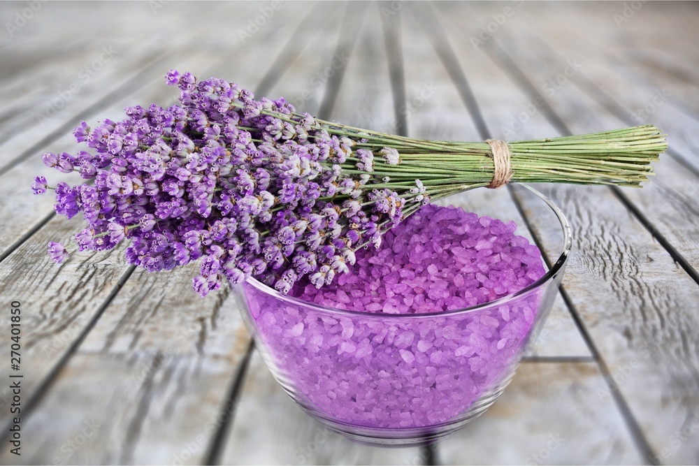 Wall mural Lavender flowers isolated on white background