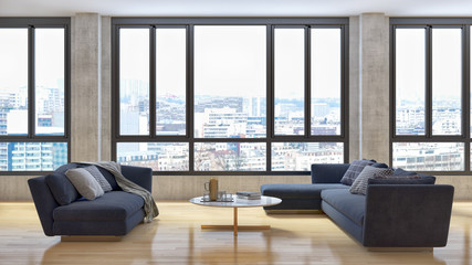 large luxury modern bright interiors room illustration 3D rendering