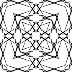 Geometric seamless pattern, abstract black and white lines background, vector modern design texture.