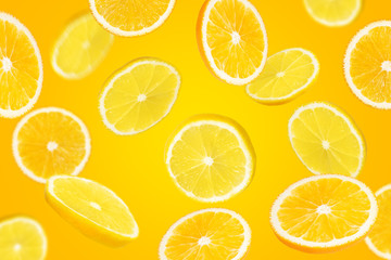 Falling sliced citrys mix