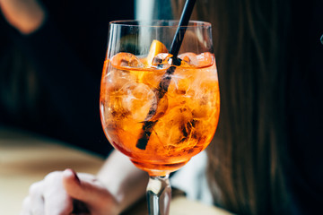 Aperol spritz cocktail hero shot