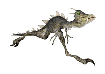 3D Rendering Fantasy Dinosaur on White