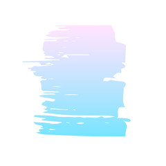 Pastel colored brush element. Decorative blue and pink banner on a white isolated background. Illustration.