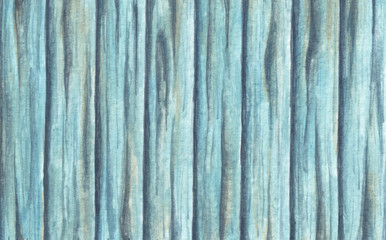 Blue wood texture background, Watercolor painting.