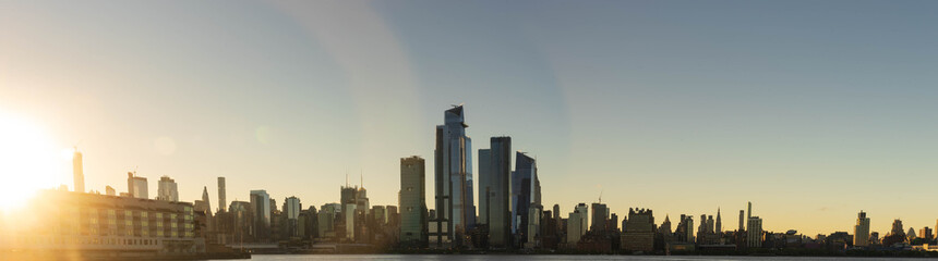 Fototapeta na wymiar New York City Skyline from Hoboken New Jersey at Sunrise