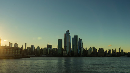 Fototapeta na wymiar New York City Skyline from Hoboken New Jersey at Sunrise