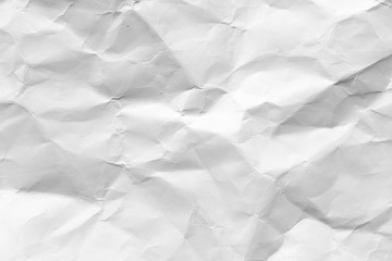 Crumpled white paper texture background